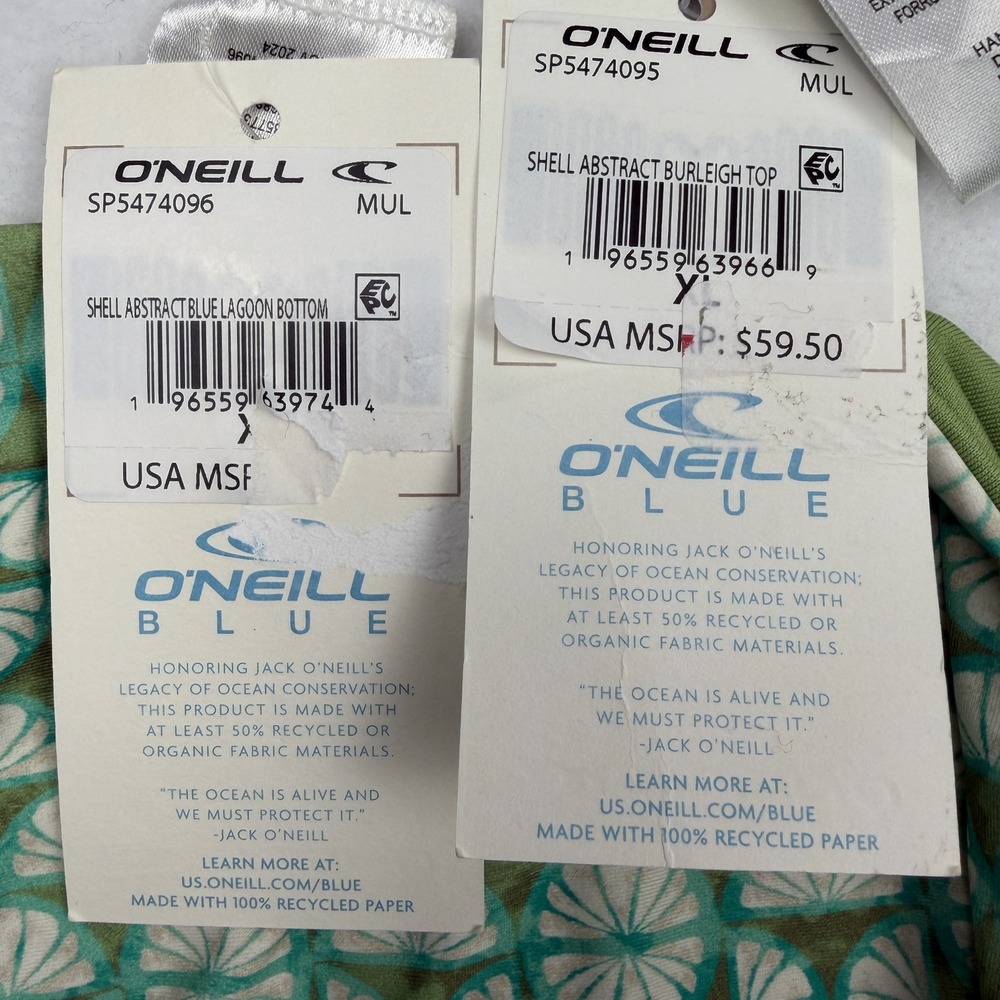 ONeill Womens Green Abstract Shell Burleigh Wrap Bikini Set XL DD-Cup - Picture 2 of 10